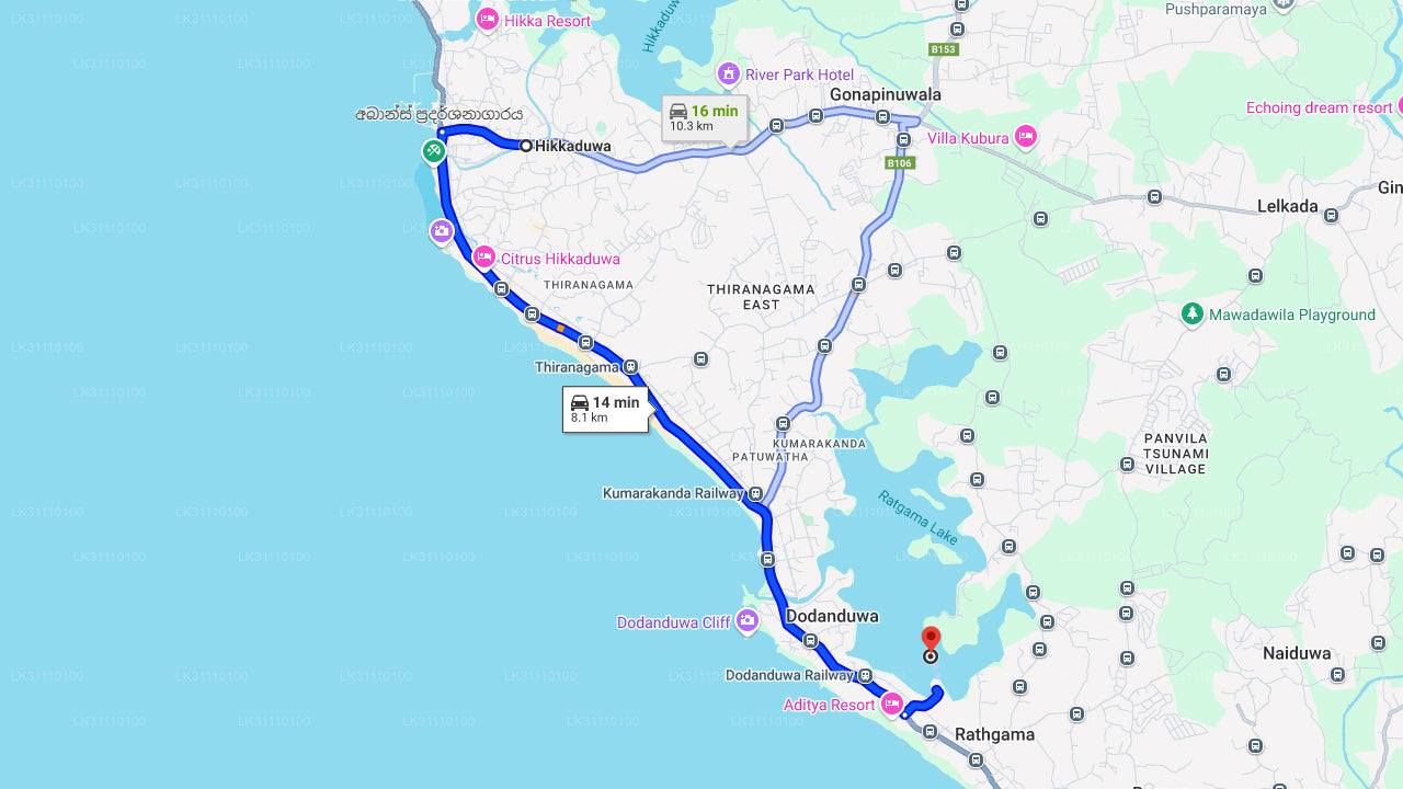 Каякинг по озеру Ратгама из Хиккадувы