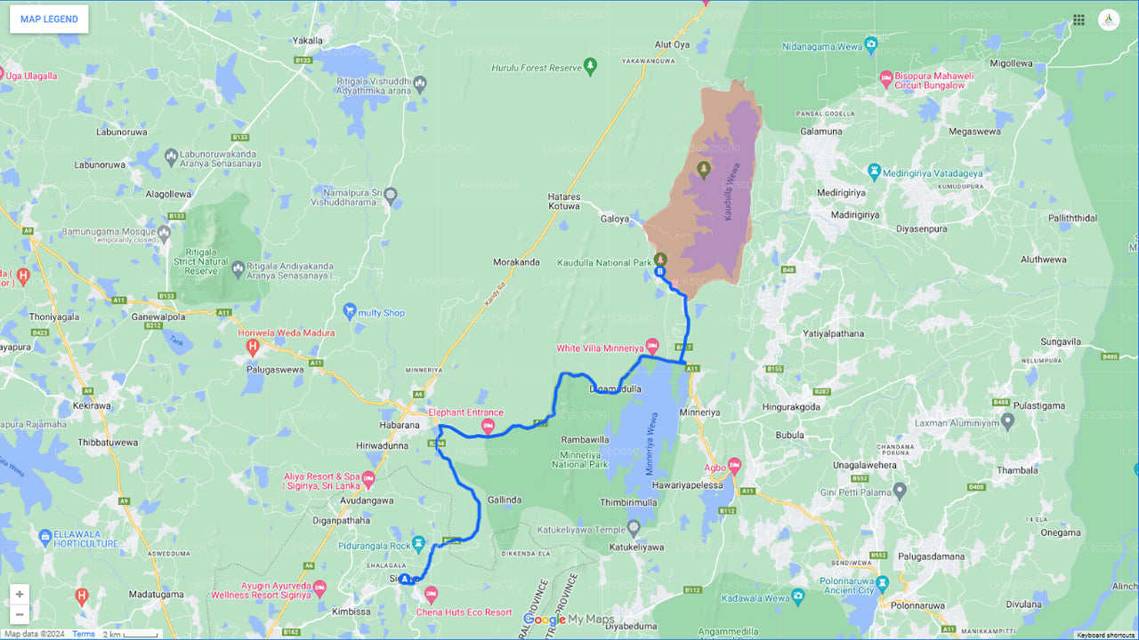 Частное сафари в национальном парке Каудулла из Сигирии