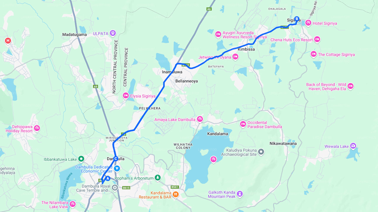 Sigiriya and Dambulla from Dambulla