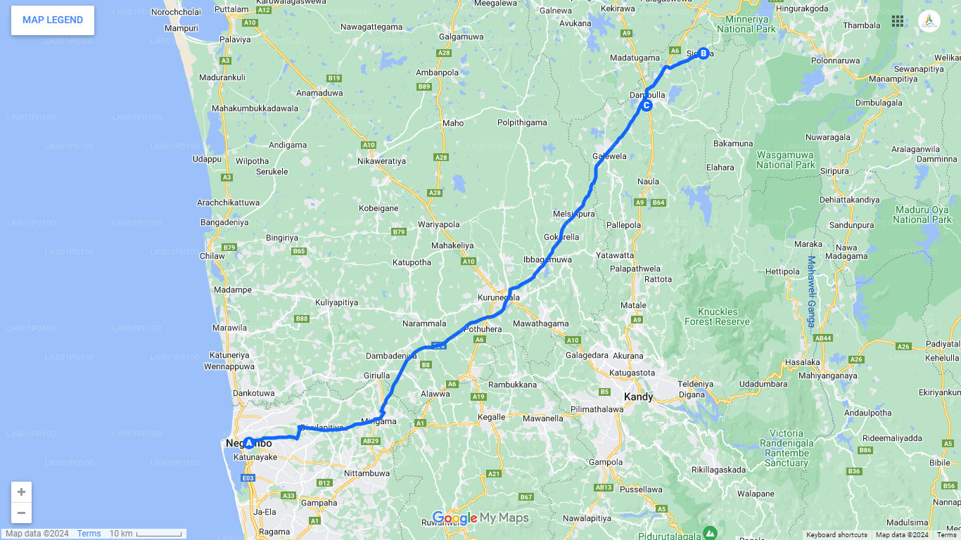 Сигирия и Дамбулла из Негомбо