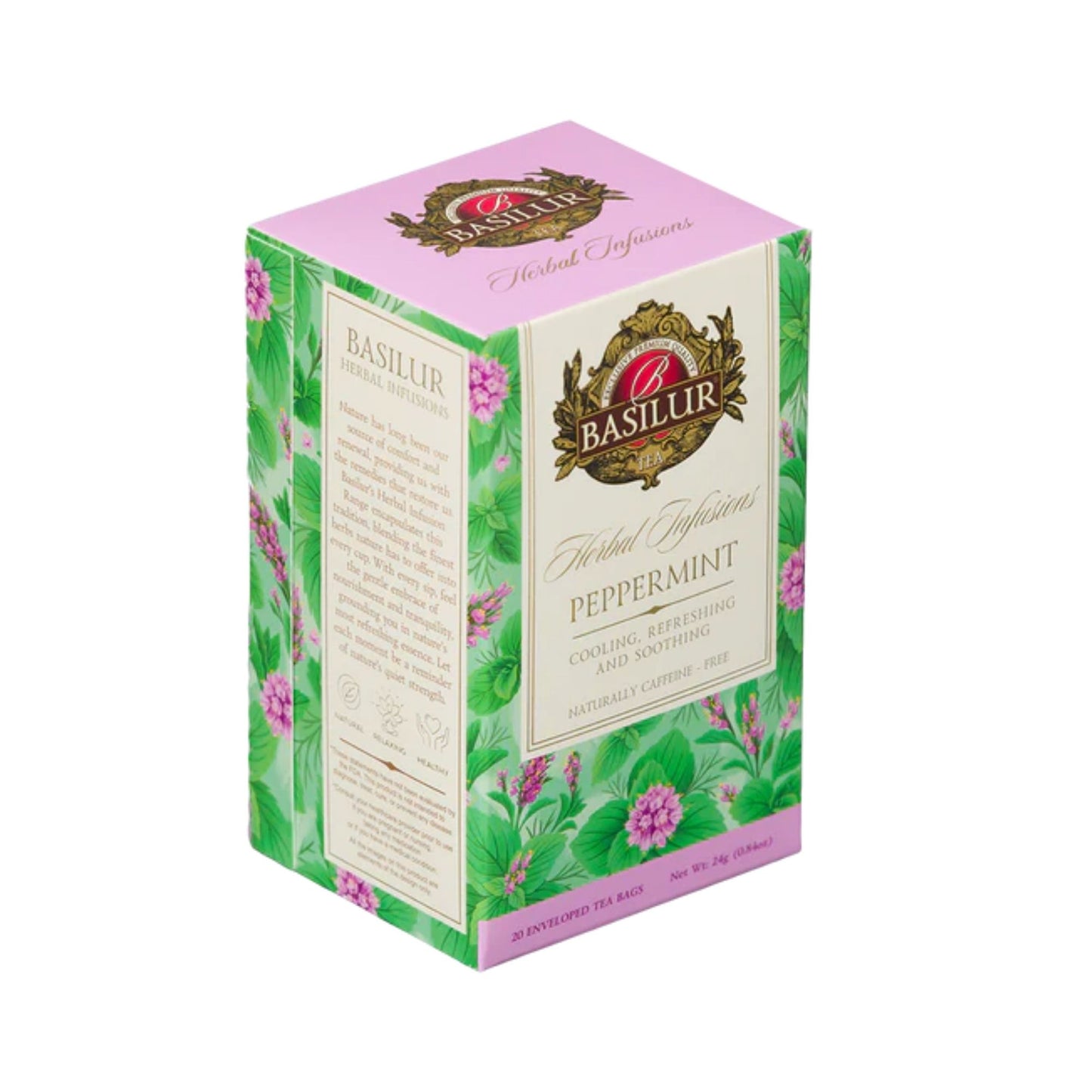 Basilur Peppermint Herbal Tea (24g) 20 Enveloped Tea Bags