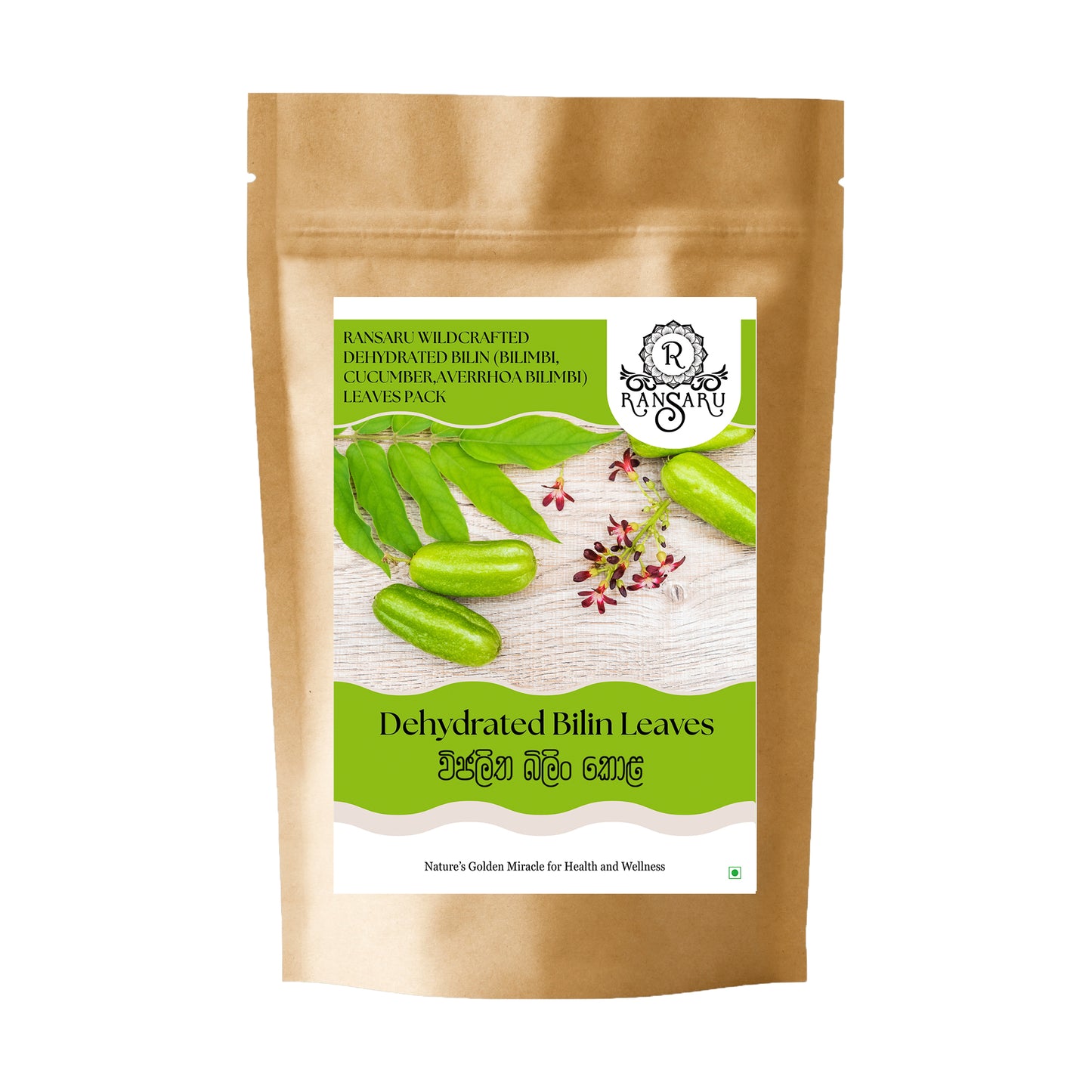 Ransaru Wildcrafted Dehydrated Bilin (Bilimbi, Cucumber,Averrhoa Bilimbi) Leaves pack