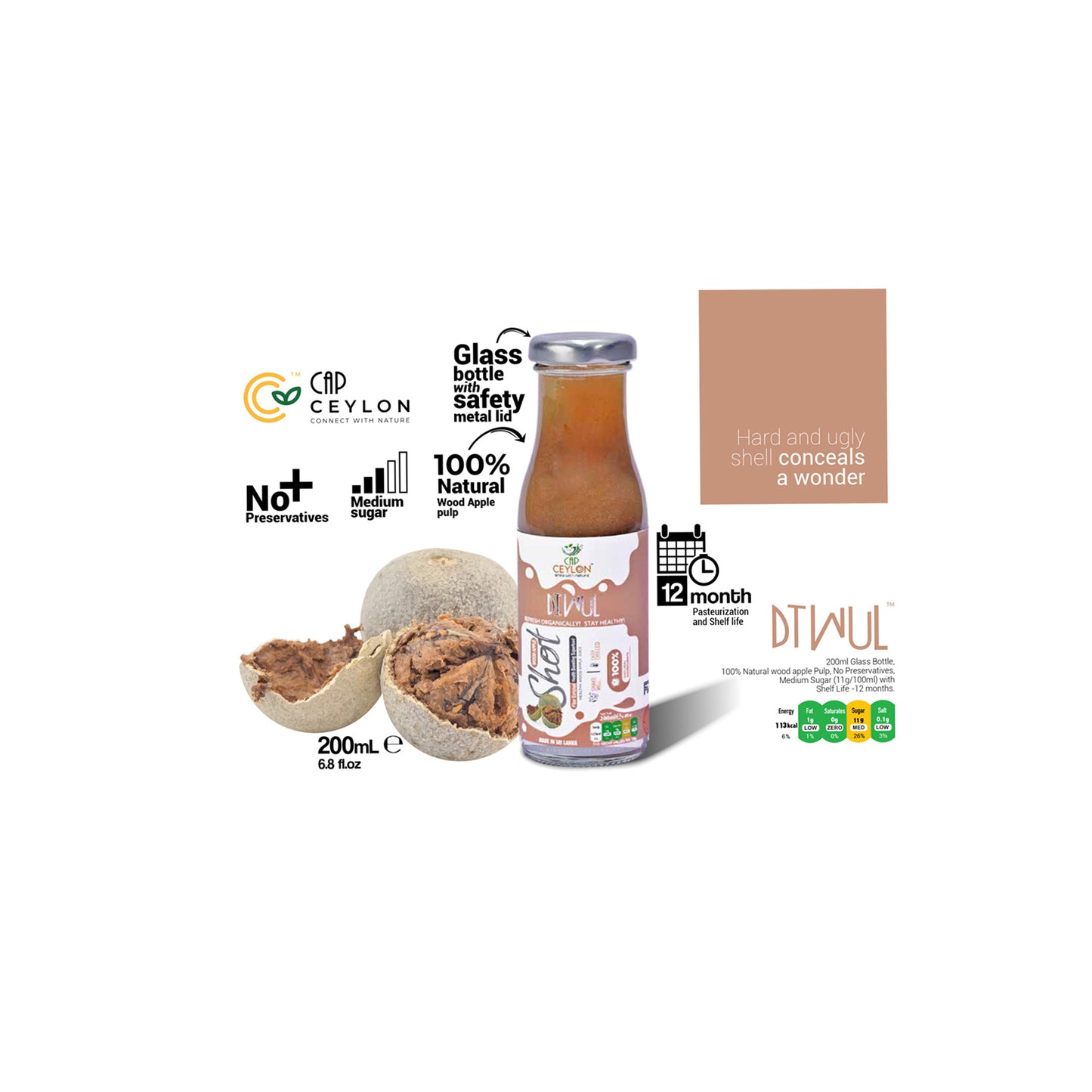 Яблочный шот CAP из цейлонского дерева (200 мл)