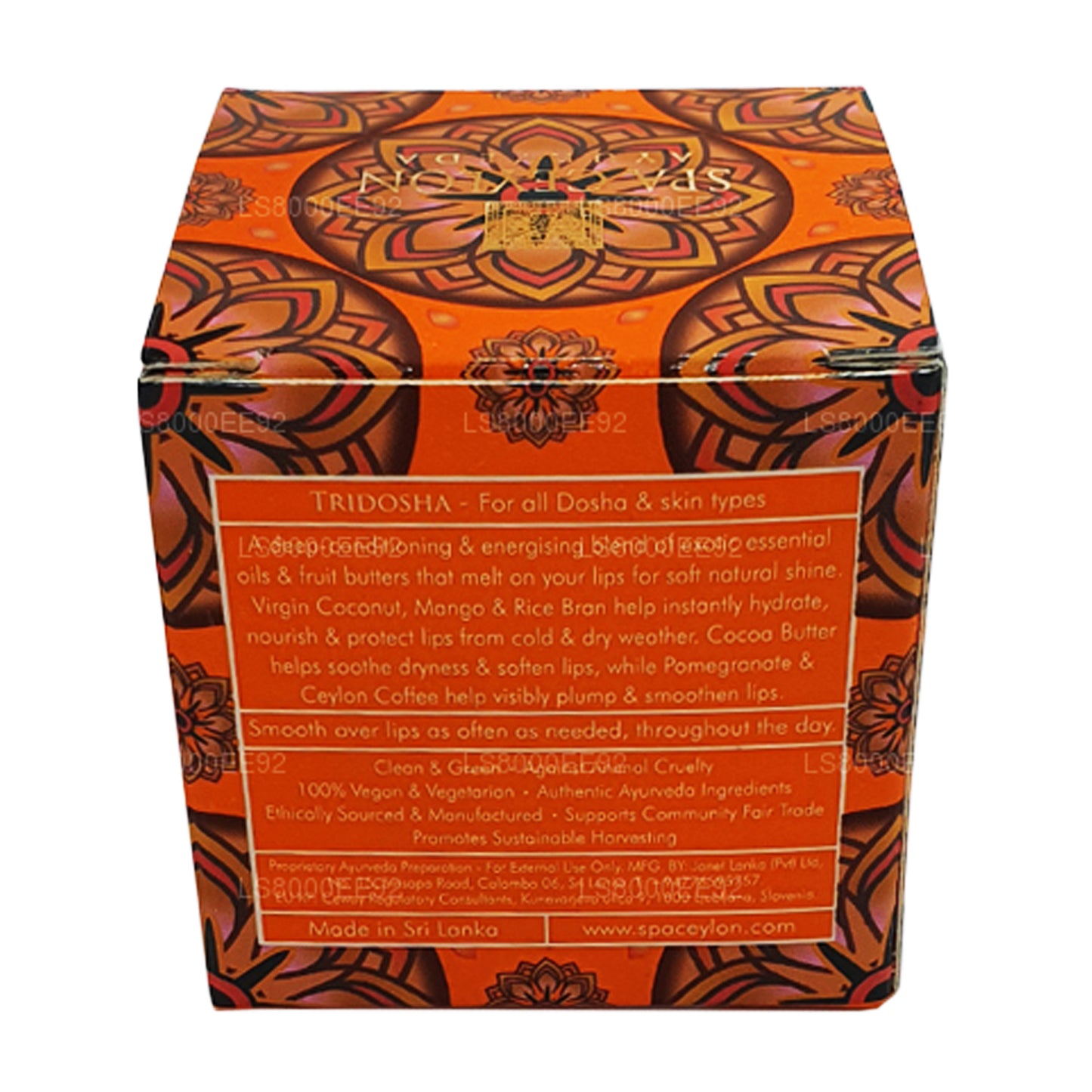 Бальзам для губ Spa Ceylon с цейлонским кофе и какао (10 г)