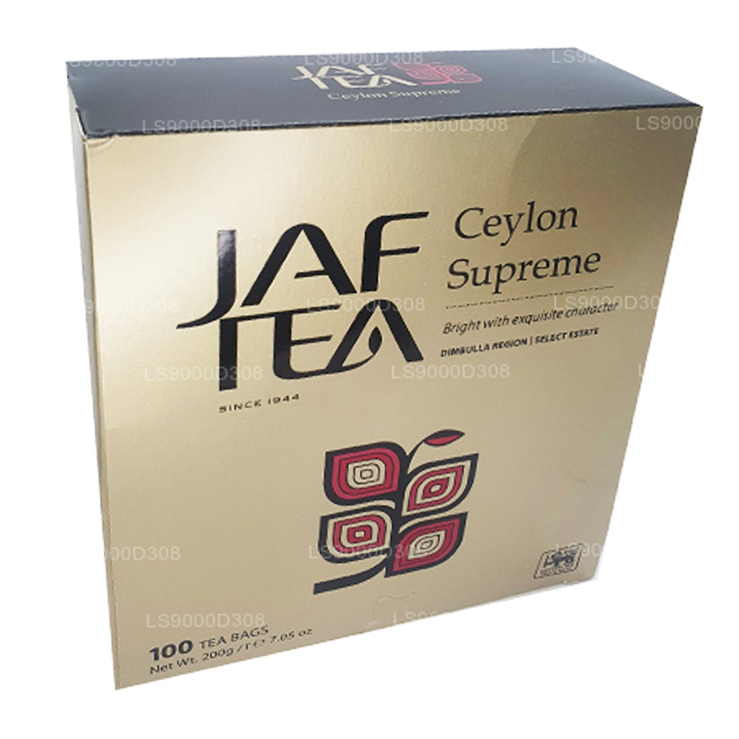 Классическая золотая коллекция Jaf Tea Ceylon Supreme 100 чайных пакетиков, шнурок и бирка (200 г)