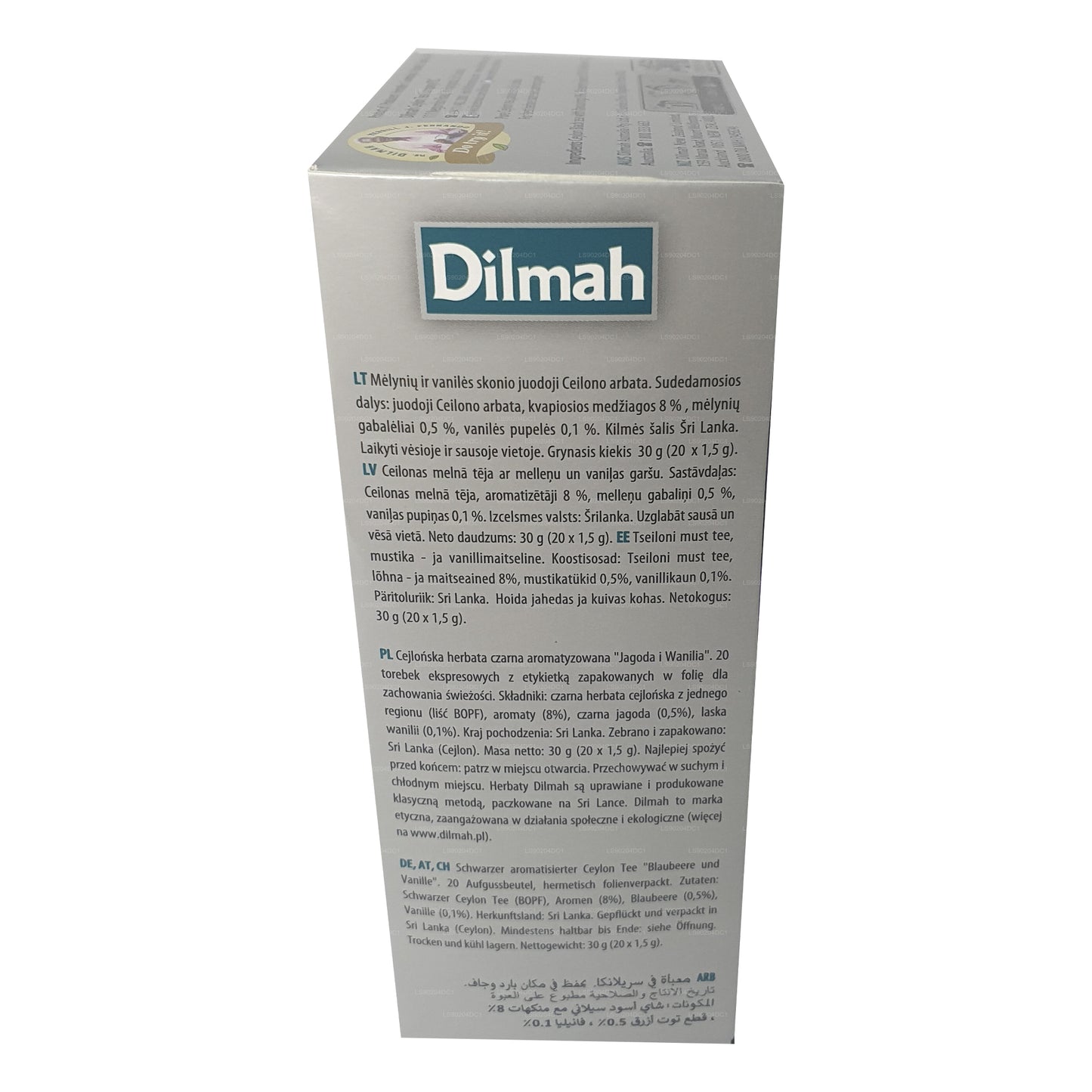 Чай Dilmah со вкусом черники и ванили (40 г) 20 пакетиков