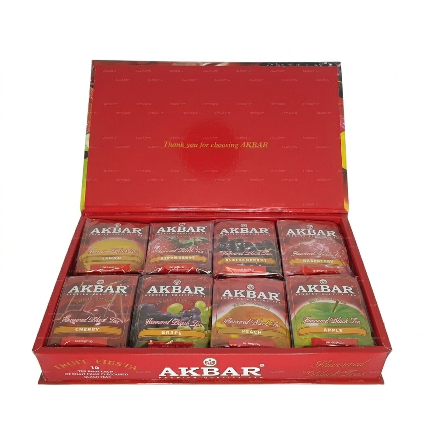 Подарочная коробка черного чая со вкусом Akbar Fruit Fiesta, 80 пакетиков чая (160 г)