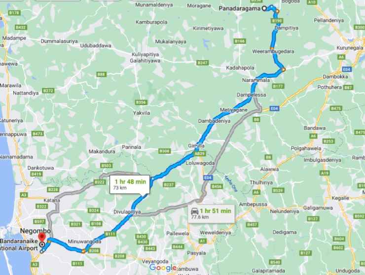 Частный трансфер из города Панадарагама в аэропорт Коломбо (CMB)
