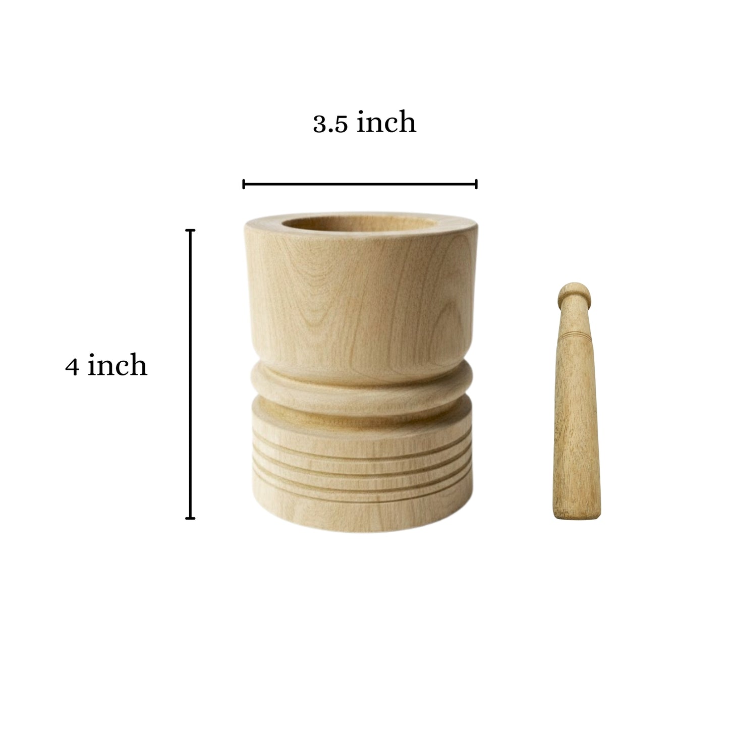 Lakpura® Wooden Mortar and Pestle