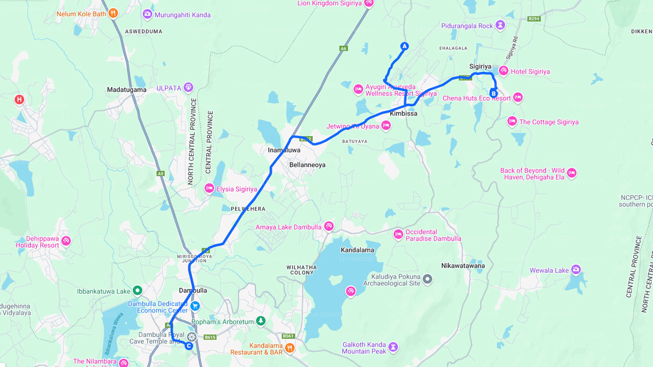 Скала Сигирия и пещера Дамбулла из Сигирии