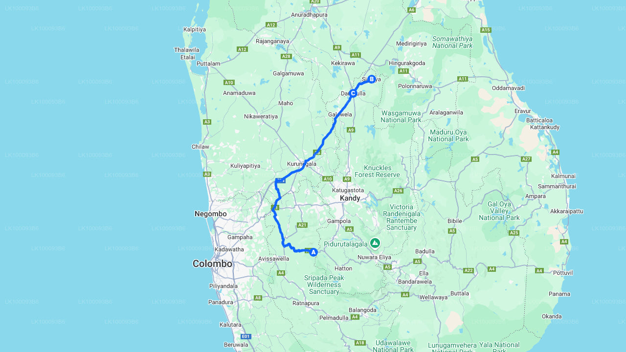 Сигирия и Дамбулла из Китулгалы