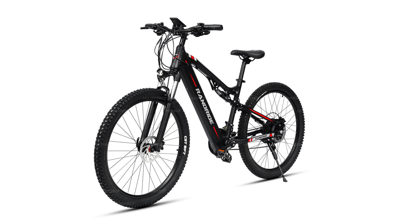 Black electric bicycle on a white background