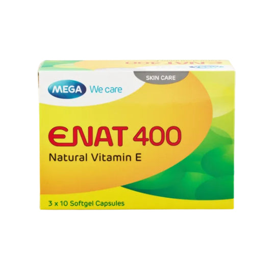Mega We Care E-Nat 400 Natural Vitamin E (30 Capsules)