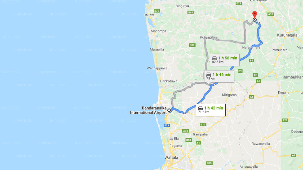 Частный трансфер из города Панадарагама в аэропорт Коломбо (CMB)