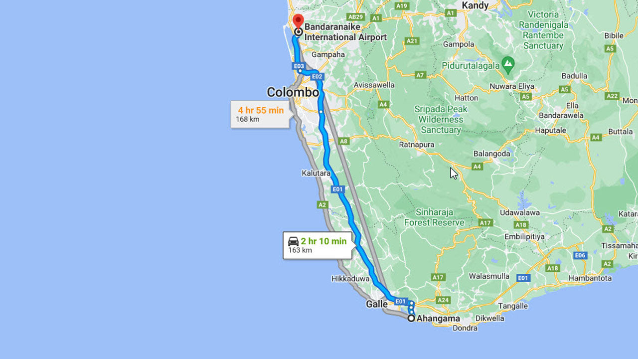 Частный трансфер из города Ахангама в аэропорт Коломбо (CMB)