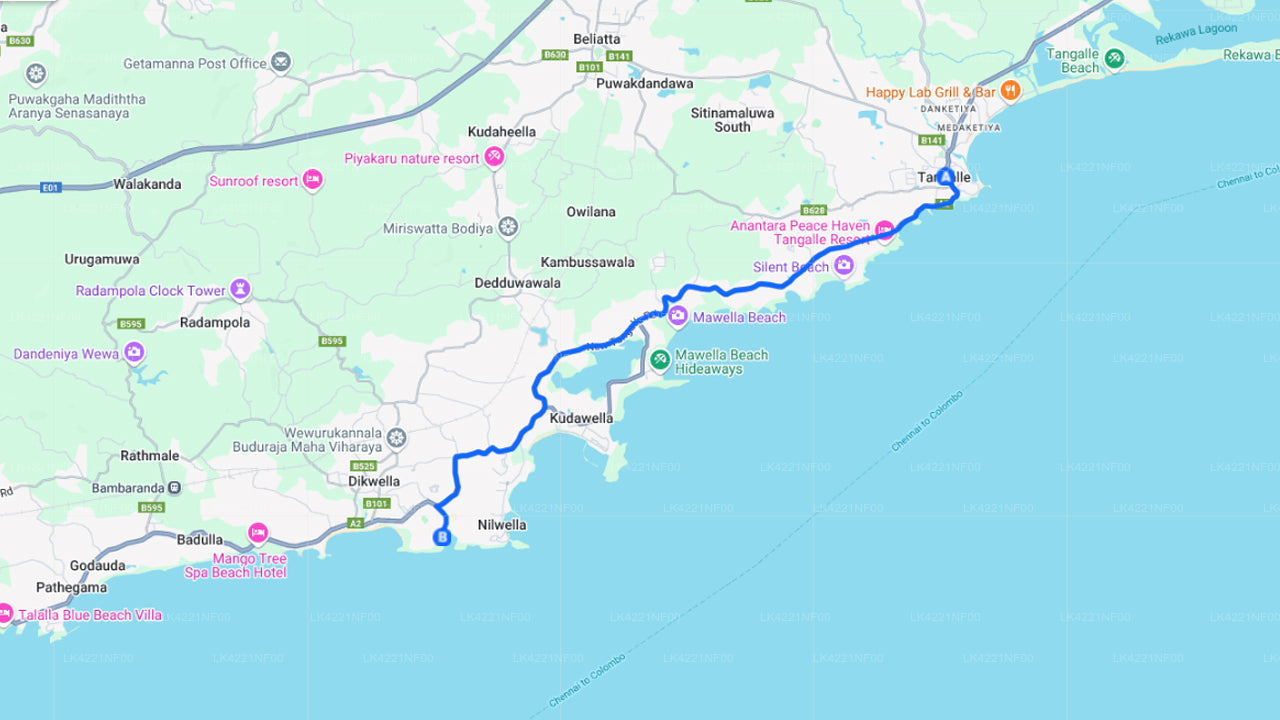 Tangalle City to Hiriketiya City Private Transfer