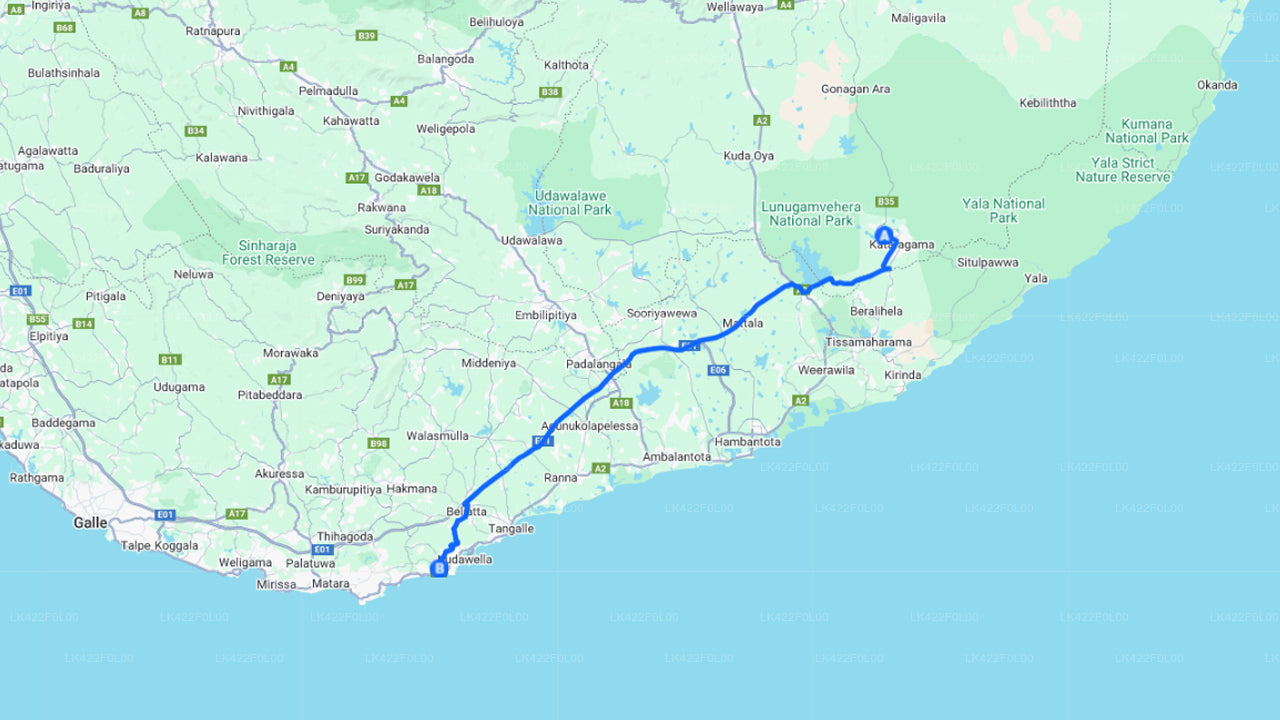 Yala City to Dikwella City Private Transfer