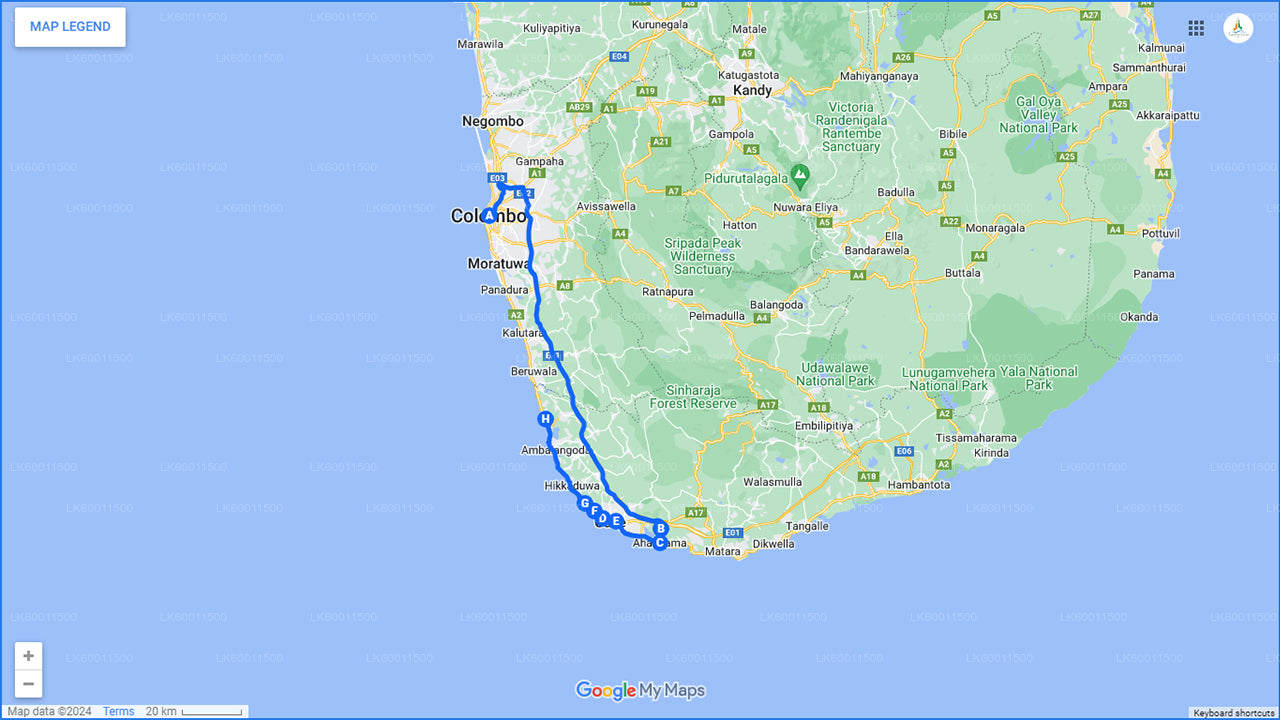 Хандунгода, Галле и Косгода из Коломбо