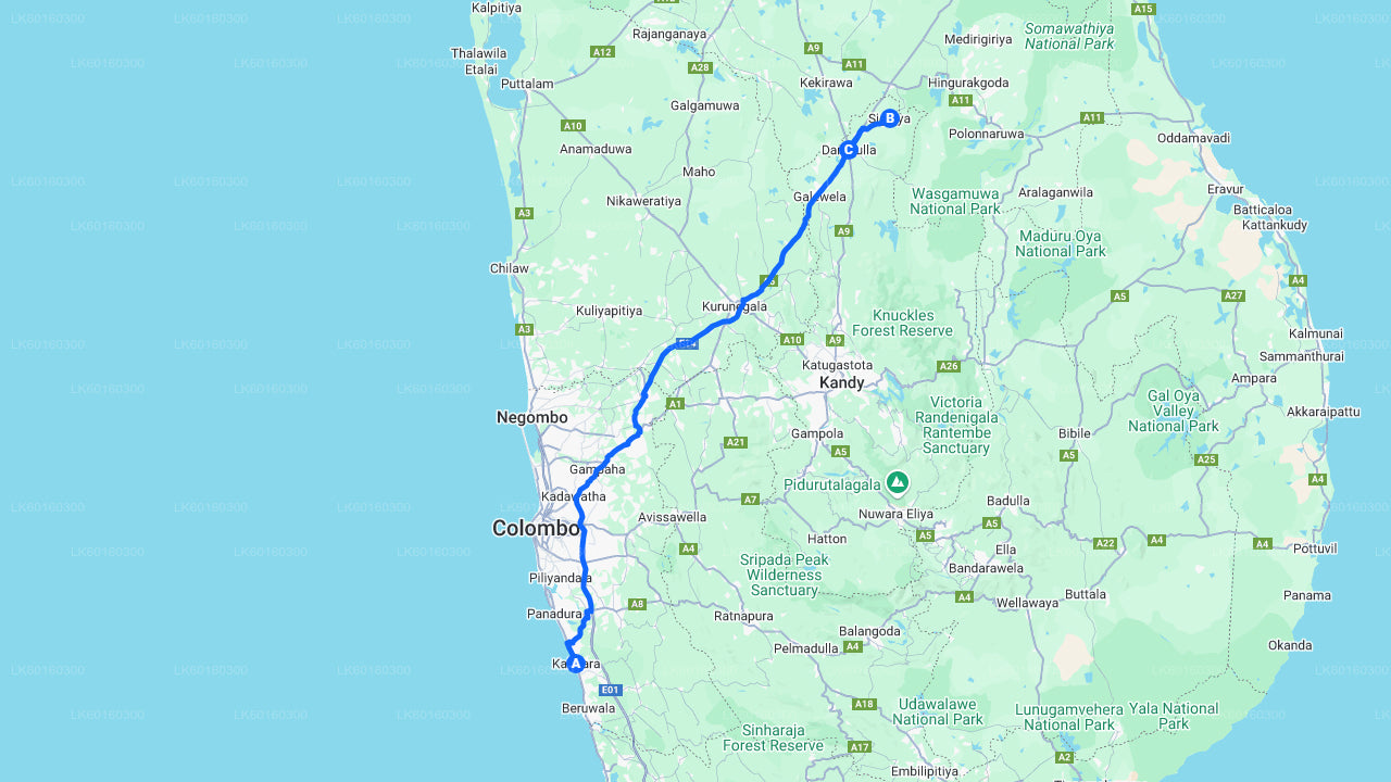 Скала Сигирия и пещера Дамбулла из Калутары