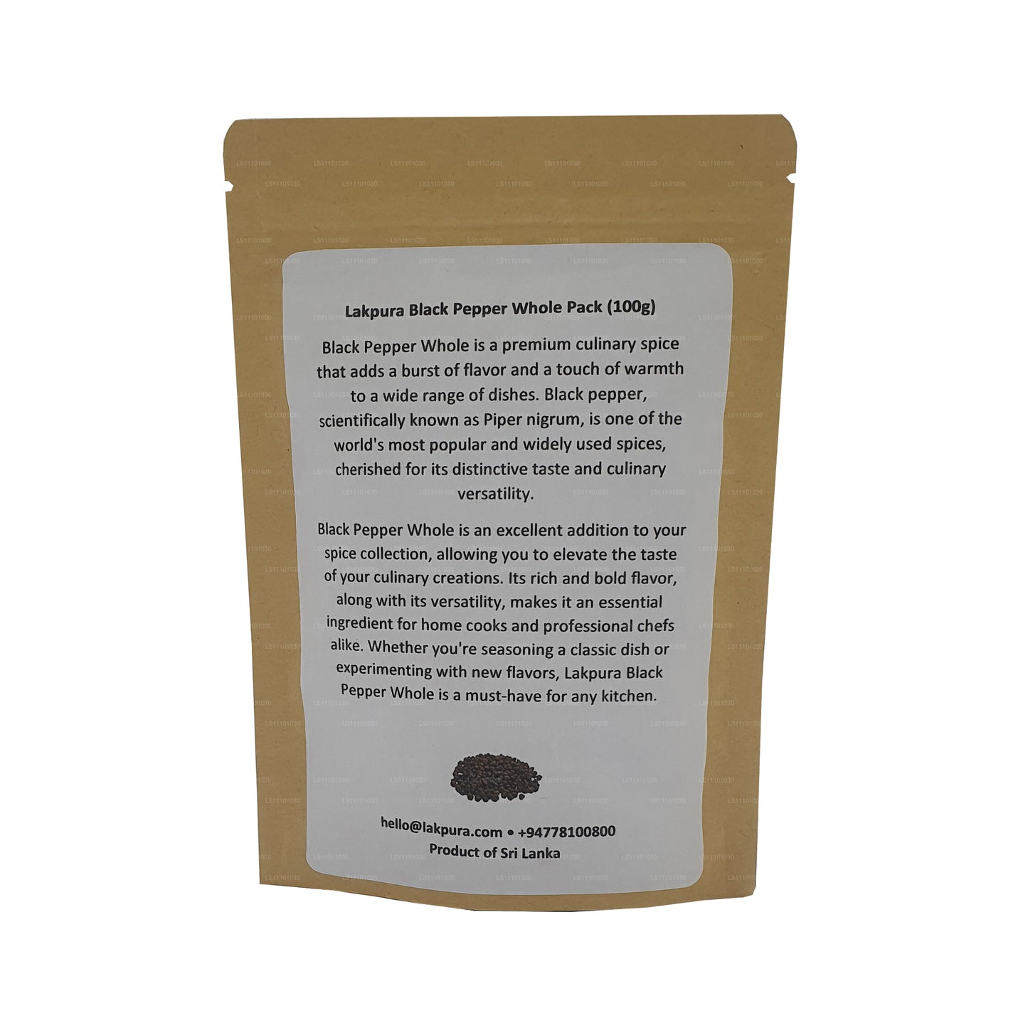 Целая упаковка черного перца Lakpura