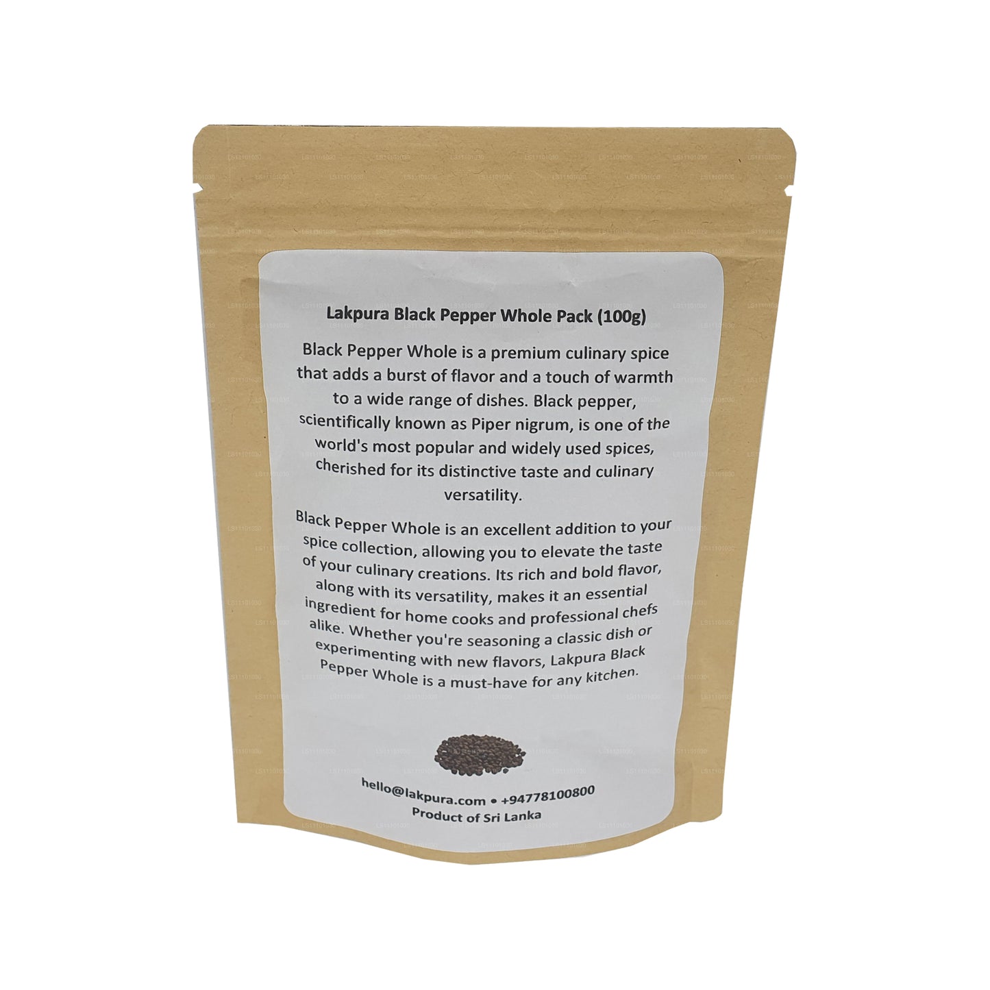 Целая упаковка черного перца Lakpura