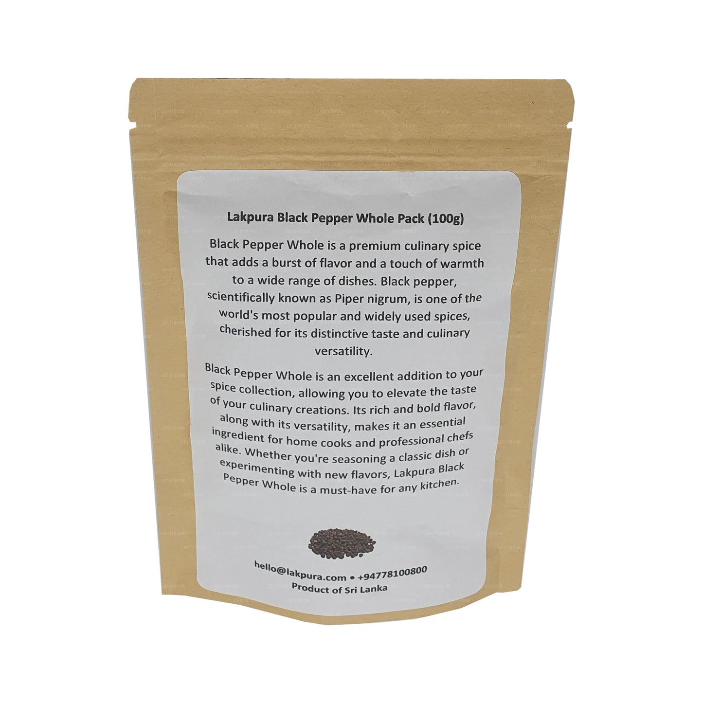Целая упаковка черного перца Lakpura