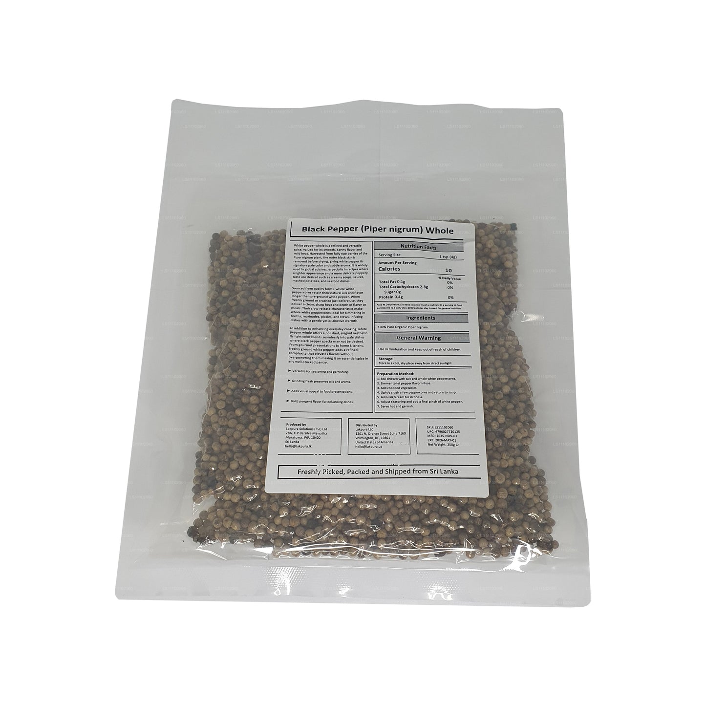 Lakpura White Pepper Whole