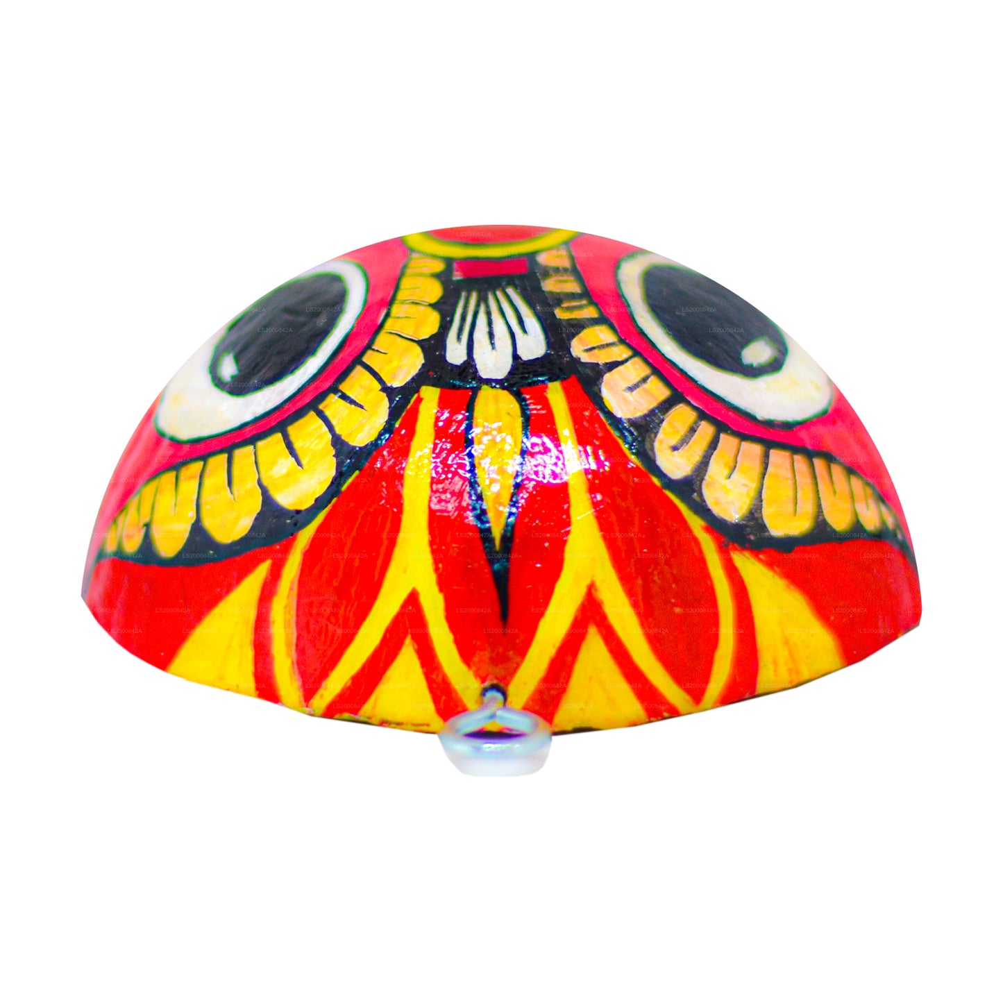 Традиционные шри-ланкийские маски ракши (маюра, мару, агни, нага), нарисованные на скорлупе кокосовых орехов (упаковка из 4 штук)