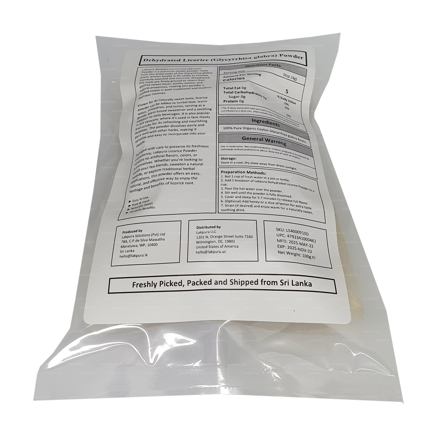 Lakpura® Dehydrated Licorice (Velmee) Powder (100g)