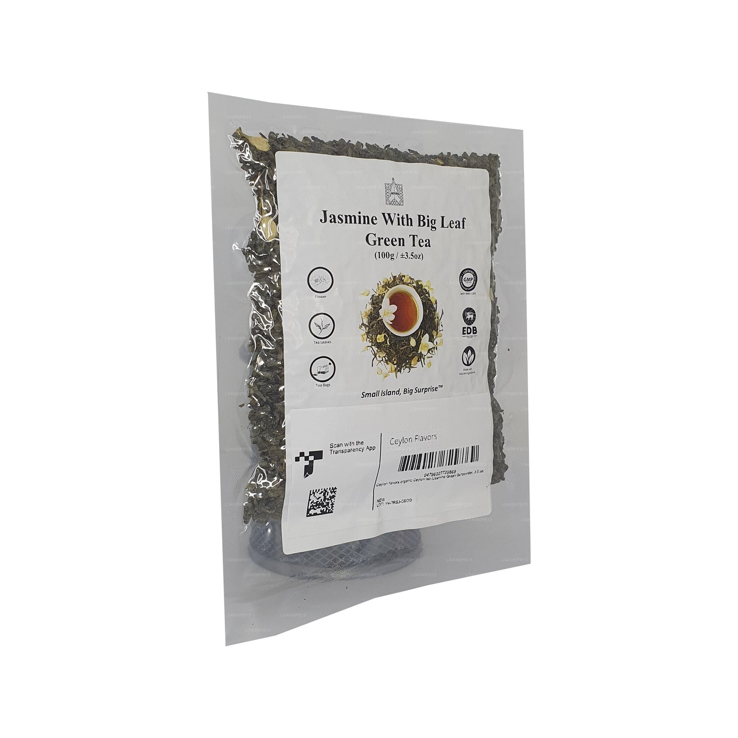 Зеленый чай Lakpura с жасмином и крупными листьями (100 г)