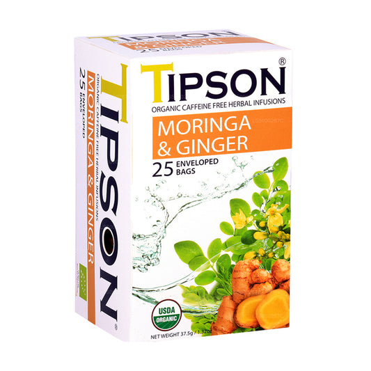 Tipson Tea Moringa & Ginger 25 Enveloped Tea Bags (37.5g)