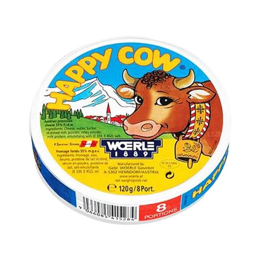 Круглая порция сыра Happy Cow в коробке (120 г)