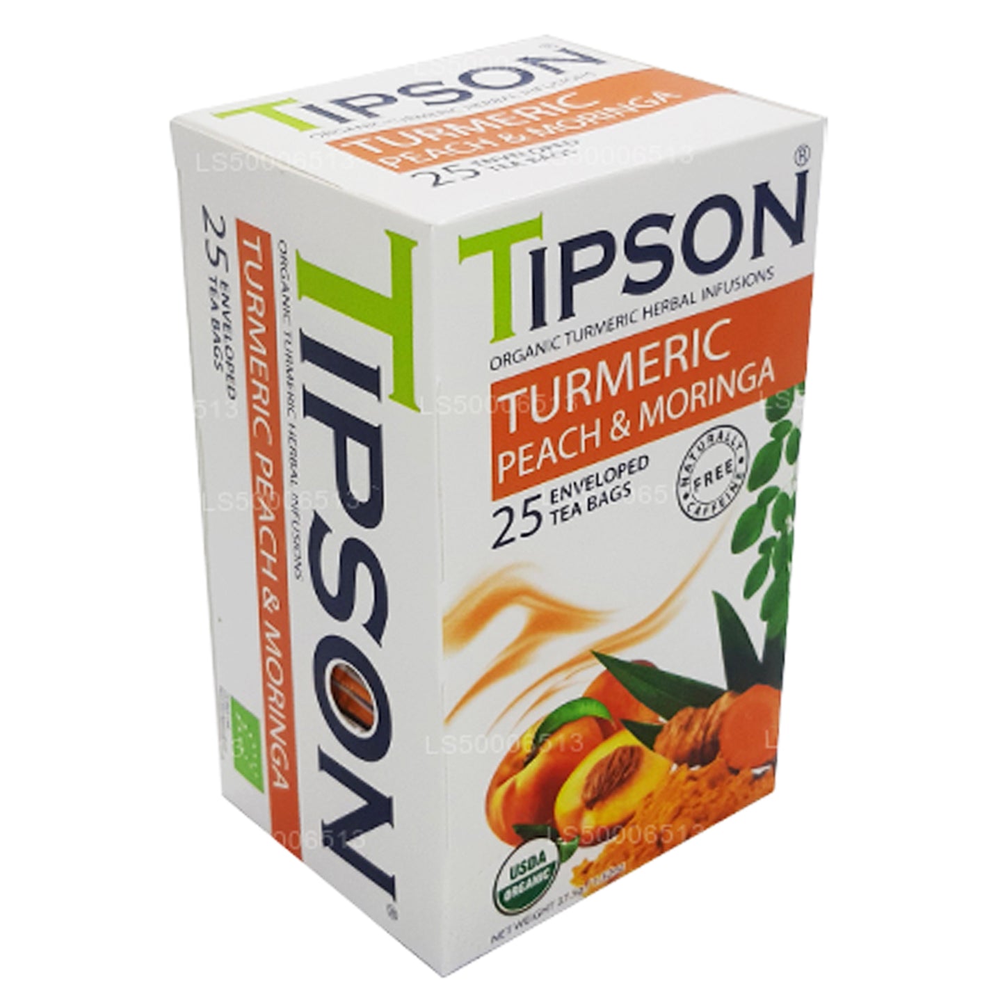 Tipson Tea Органическая куркума, персик и моринга (37,5 г)