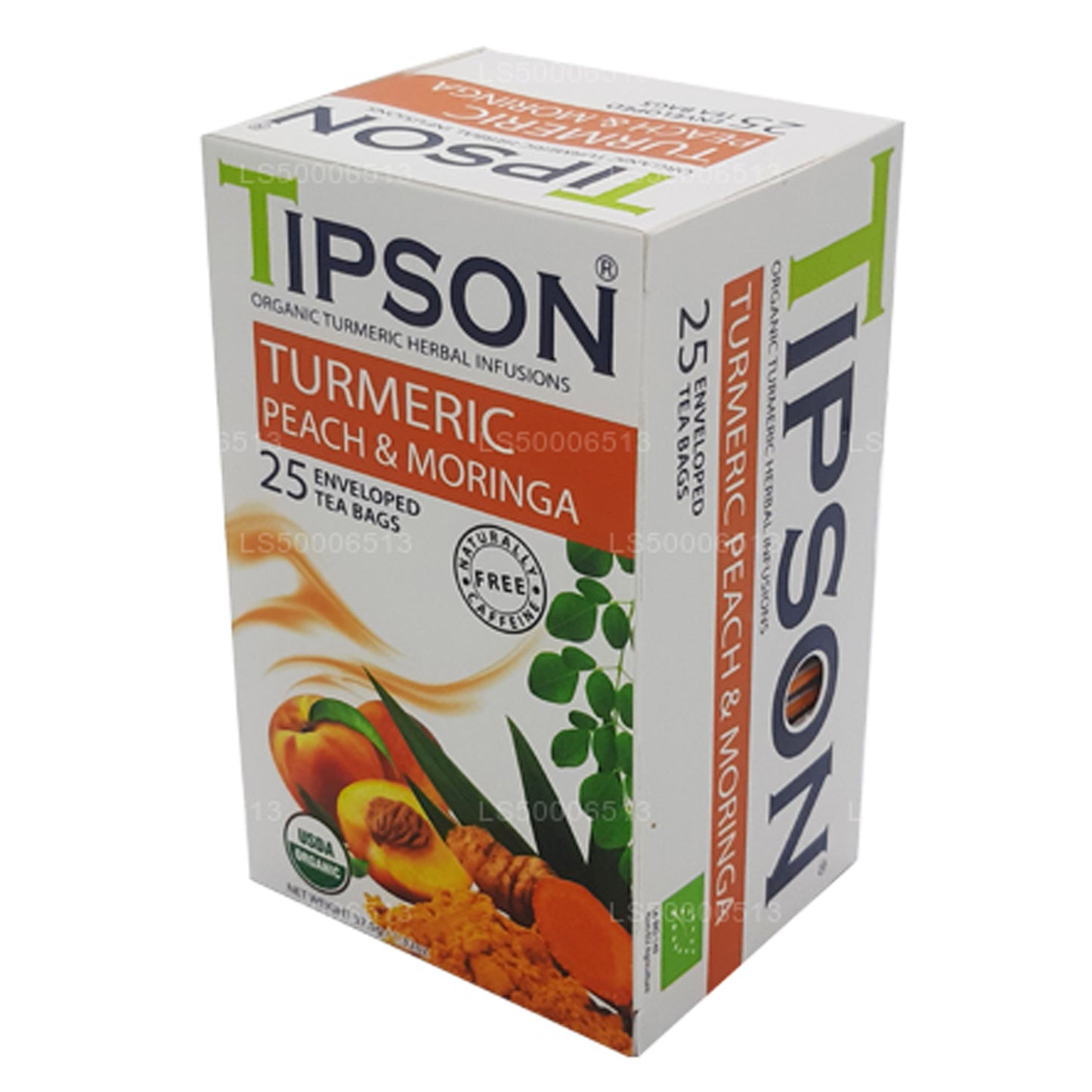 Tipson Tea Органическая куркума, персик и моринга (37,5 г)