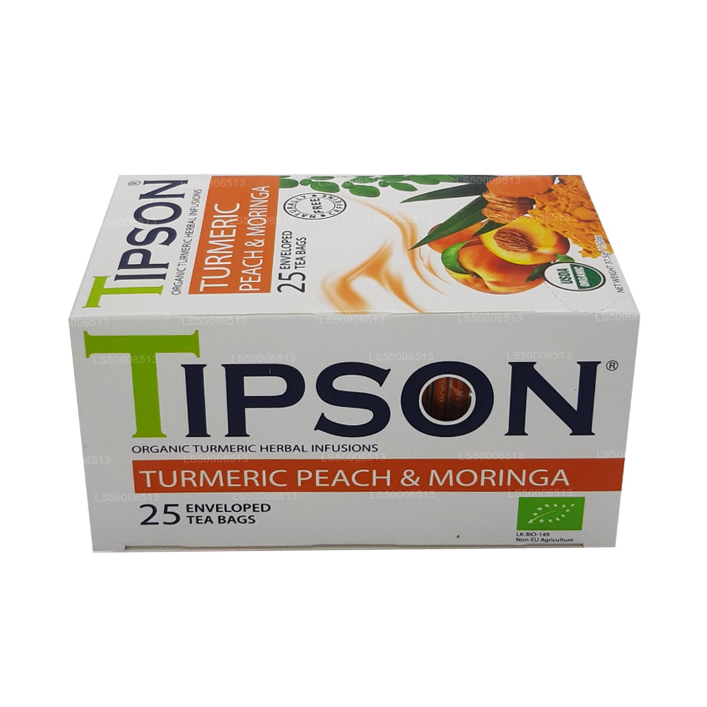 Tipson Tea Органическая куркума, персик и моринга (37,5 г)