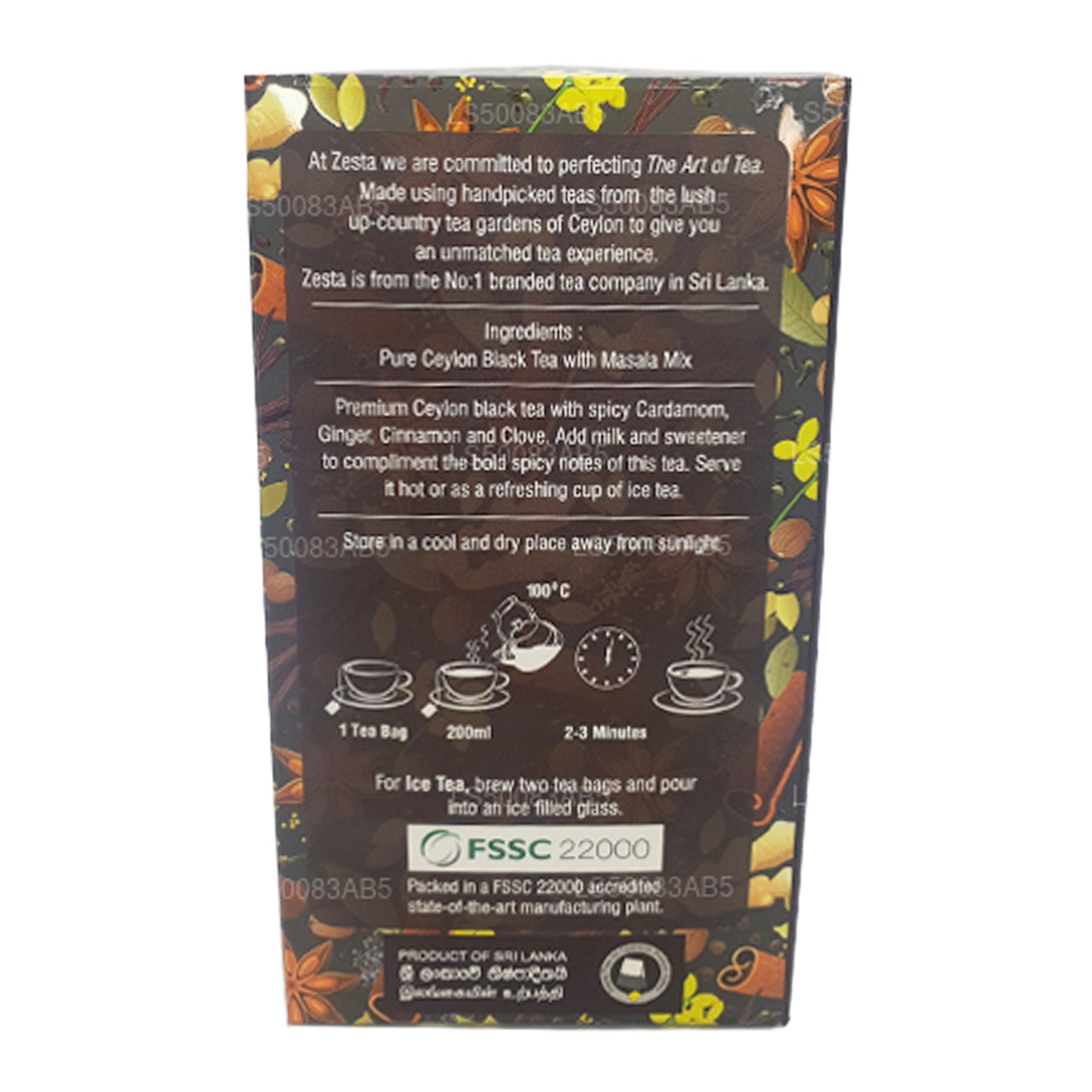 Зеста Масала Чай (45 г) 25 пакетиков чая