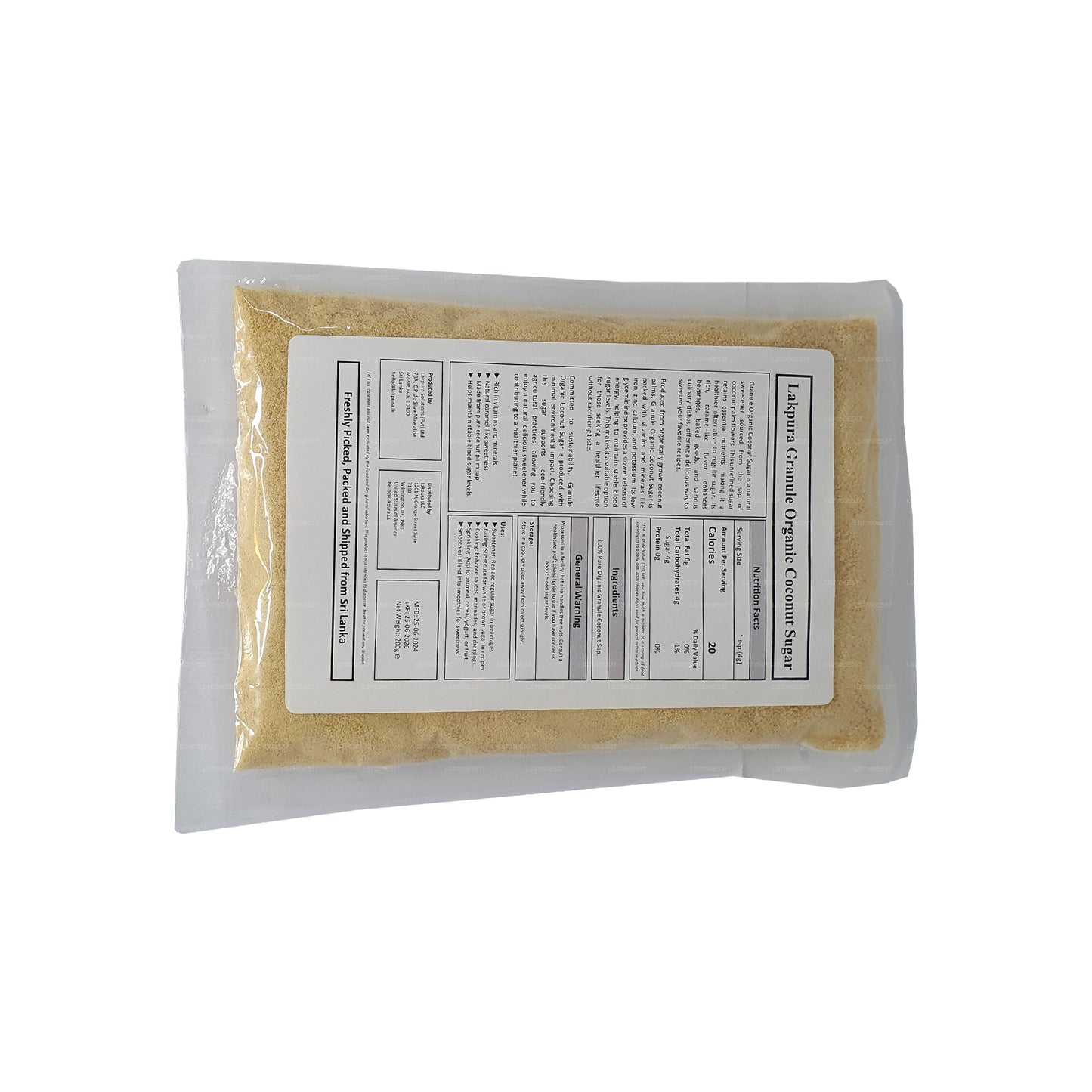 Органический кокосовый сахар Lakpura Granule