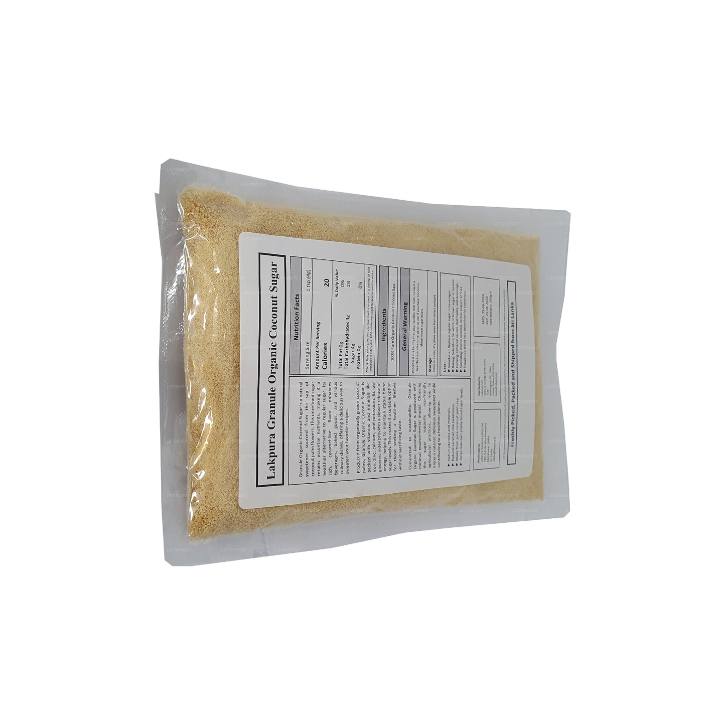 Органический кокосовый сахар Lakpura Granule