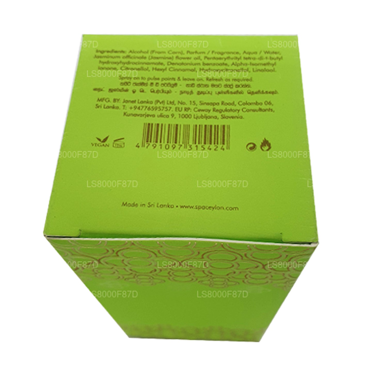 Парфюмерная вода Spa Ceylon Night Jasmine, смешанная с эфирными маслами (50 мл)