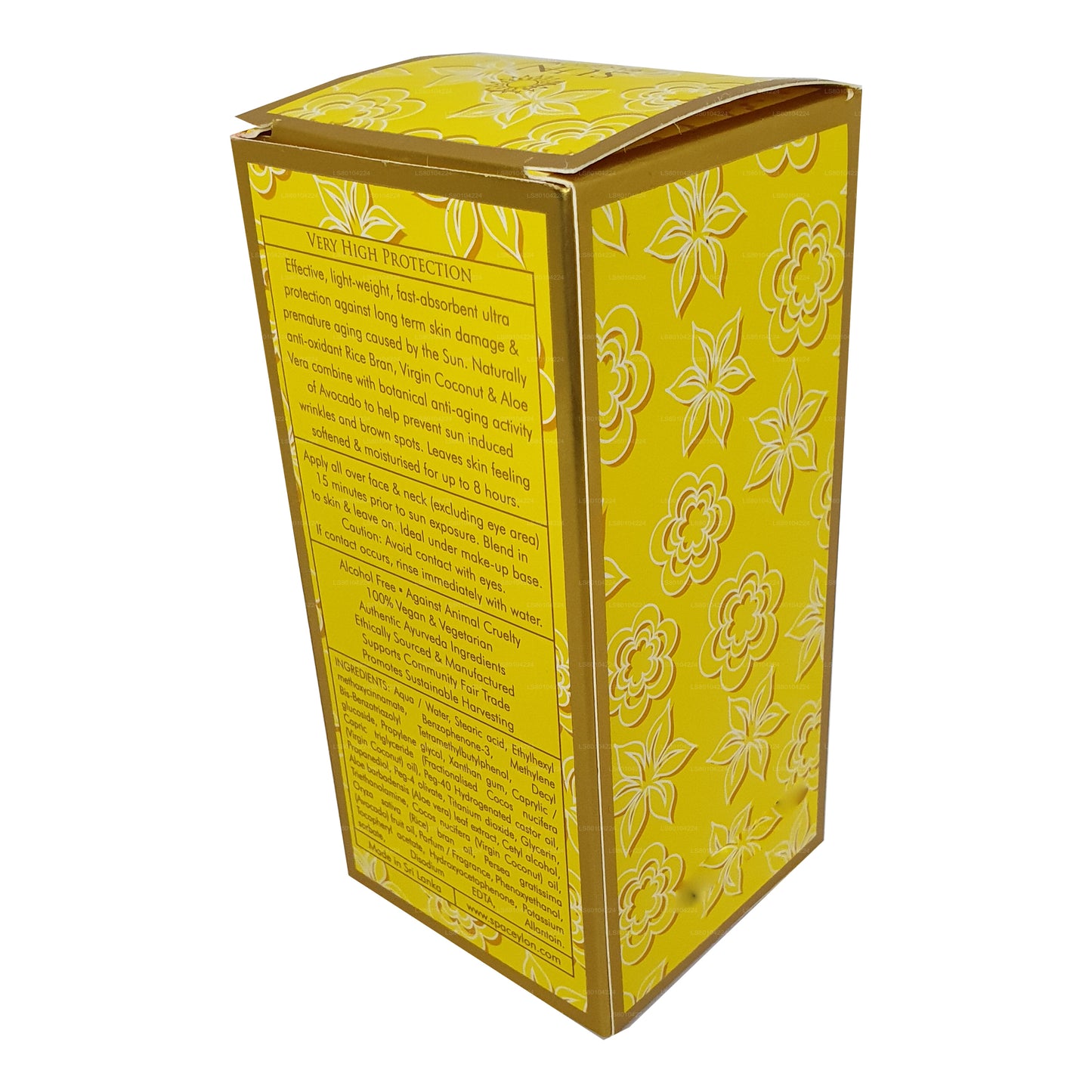 Увлажняющий крем для лица Spa Ceylon SUN против старения UVA + UVB «SPF 50+» (30 мл)