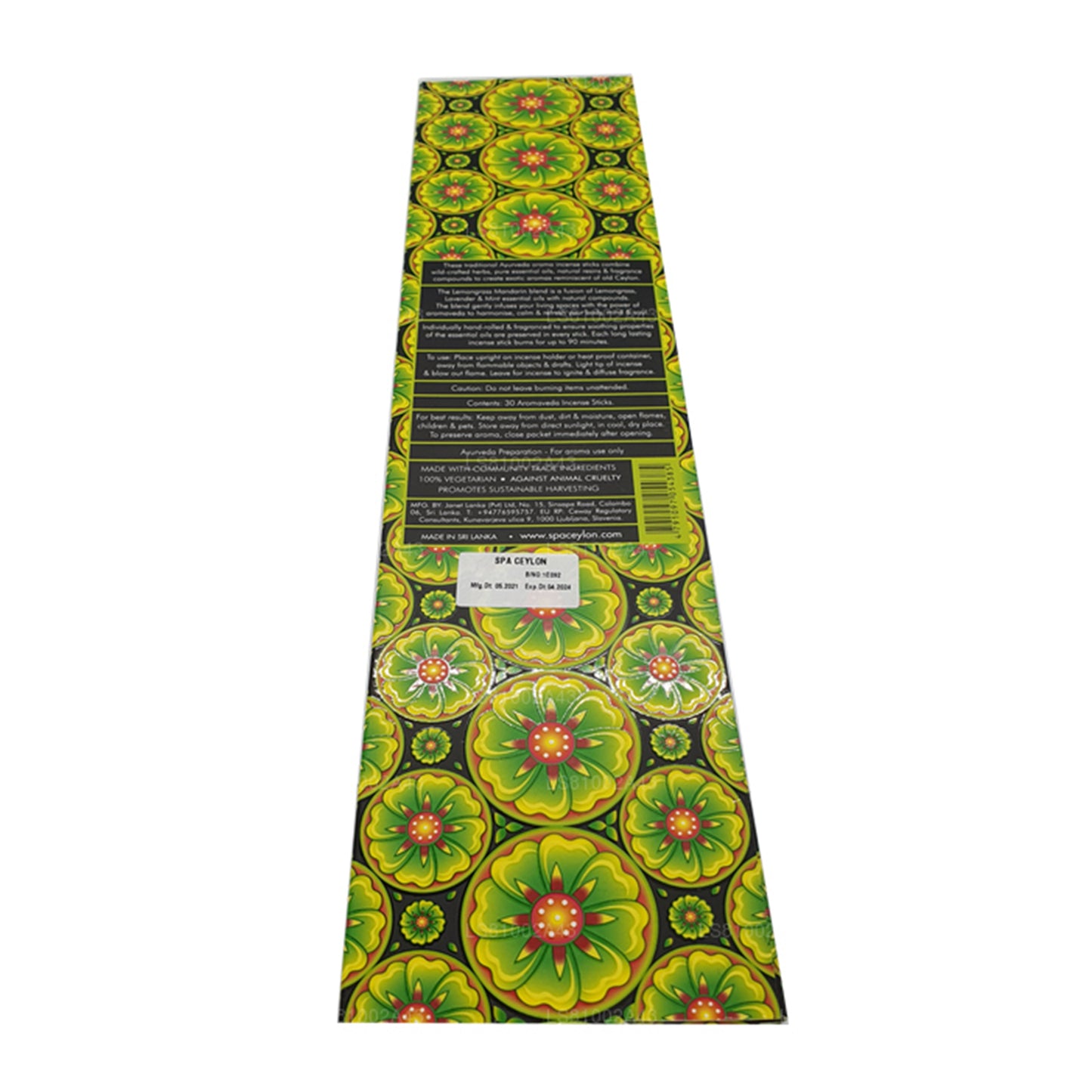 Spa Цейлонский лимонник и мандарин Aromaveda 30 ароматических палочек