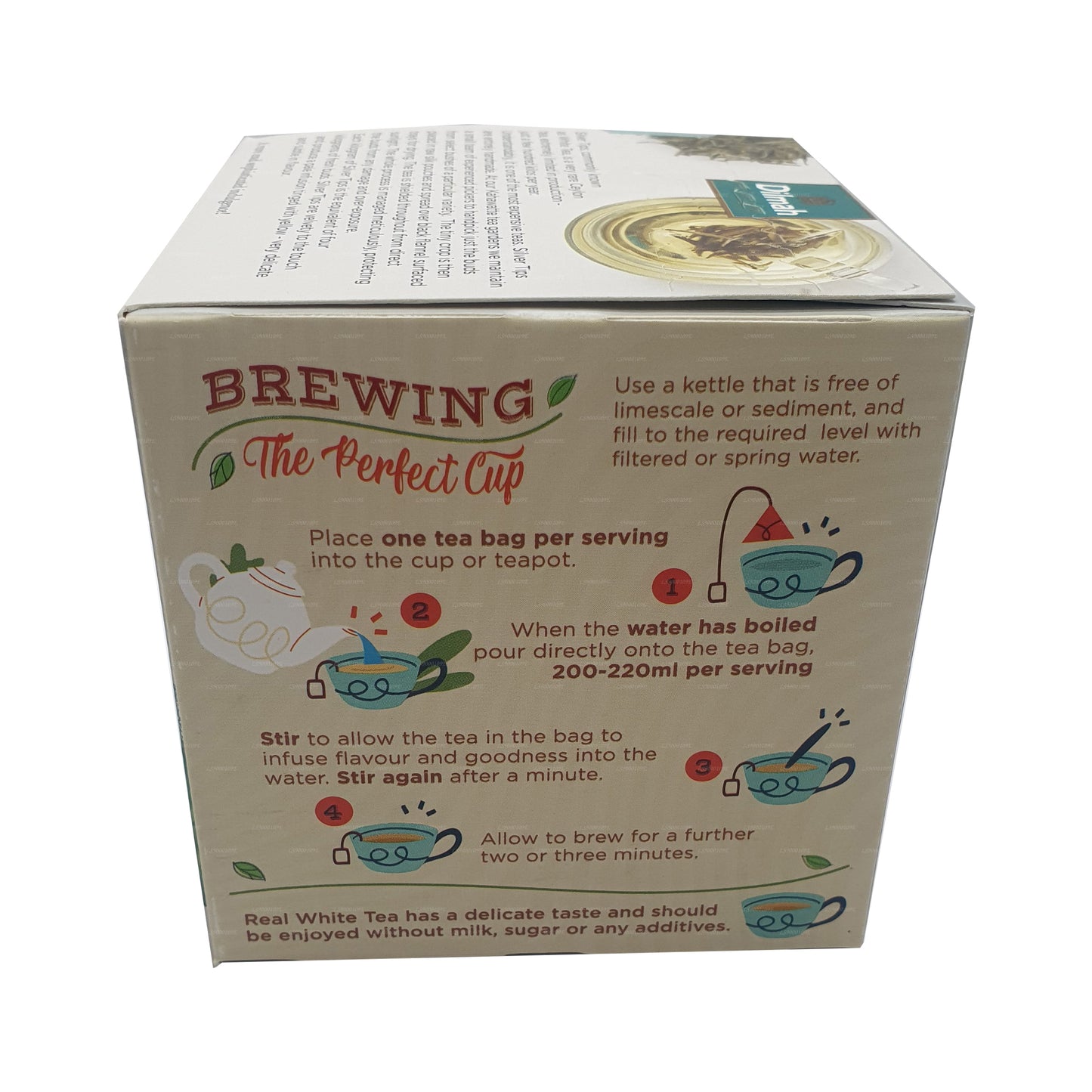 Dilmah Настоящий белый чай Цейлонские серебряные наконечники (20 г) 10 чайных пакетиков