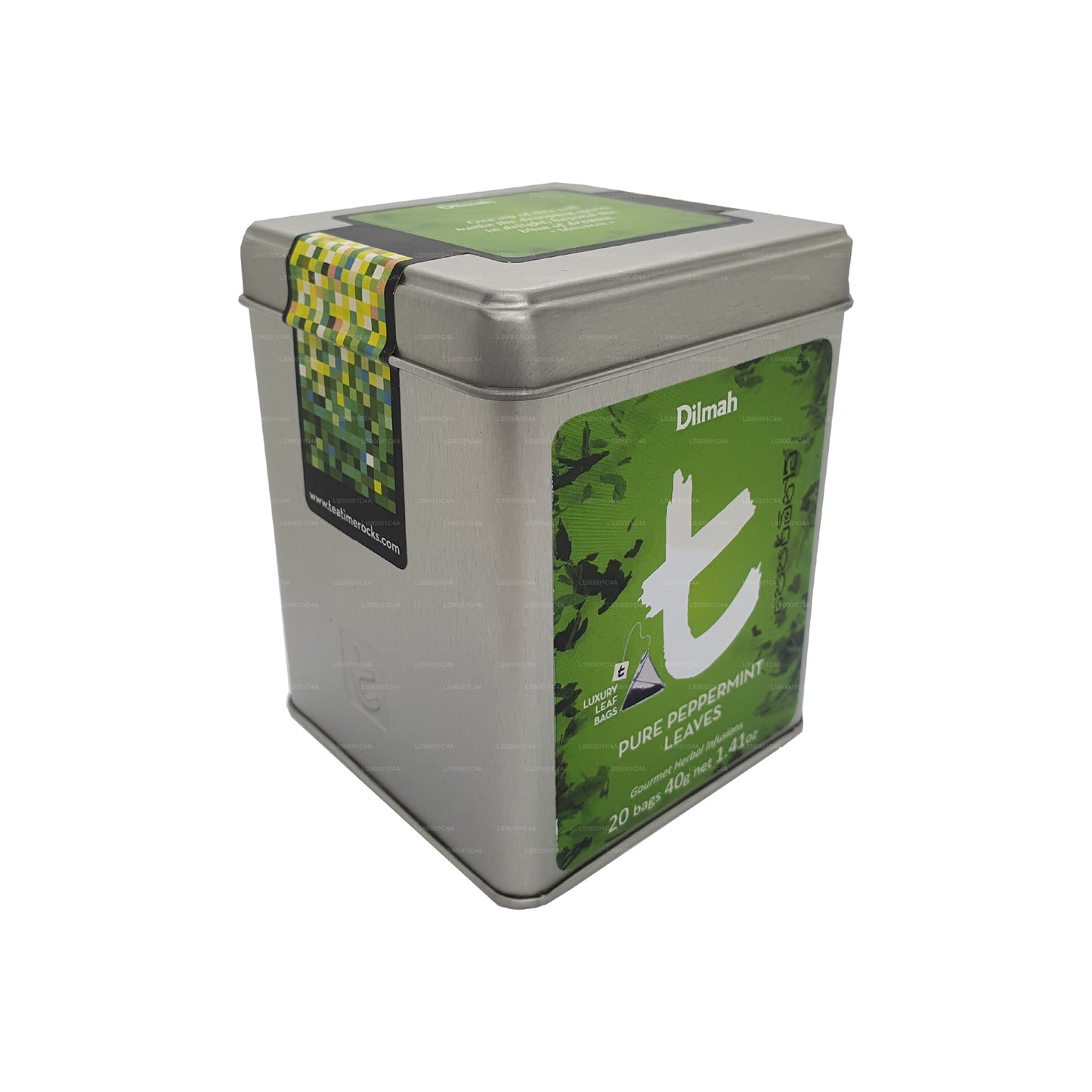 Чистые листья мяты перечной серии Dilmahj t (40 г) 20 пакетиков чая