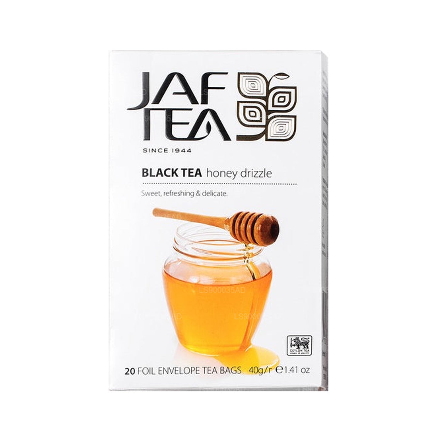 Черный чай Jaf Tea с медом, моросящая фольга, конверт, пакетики чая (40 г)