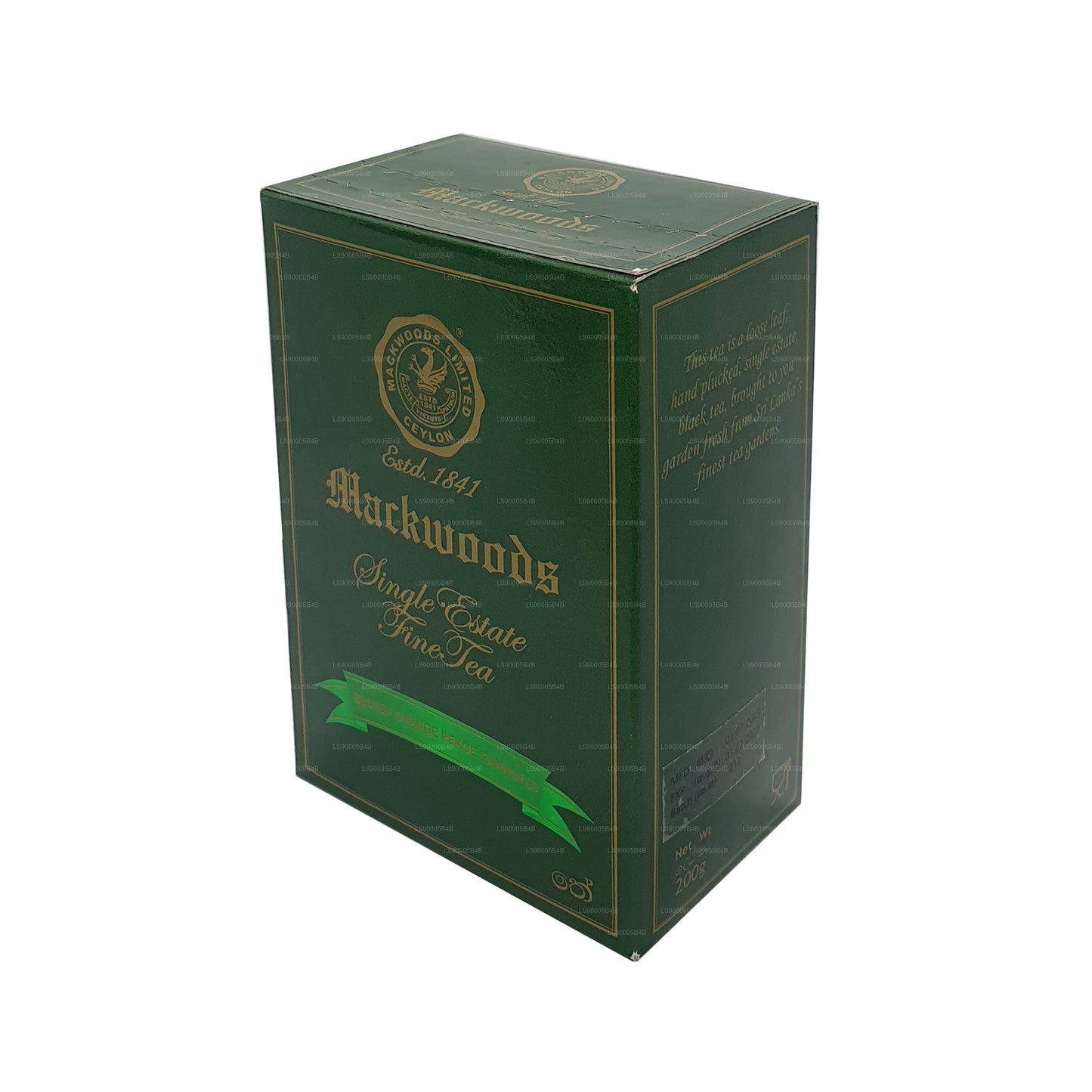 Mackwoods Single Estate Сломанный оранжевый Pekoe Fannings (BOPF) Листовой цейлонский черный чай (200 г)