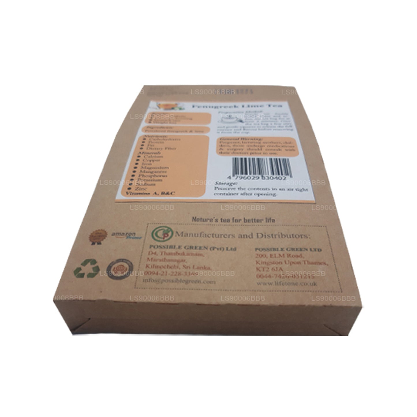 Lifetone Fenugreek Lime Tea (40g) 20 Tea Bags