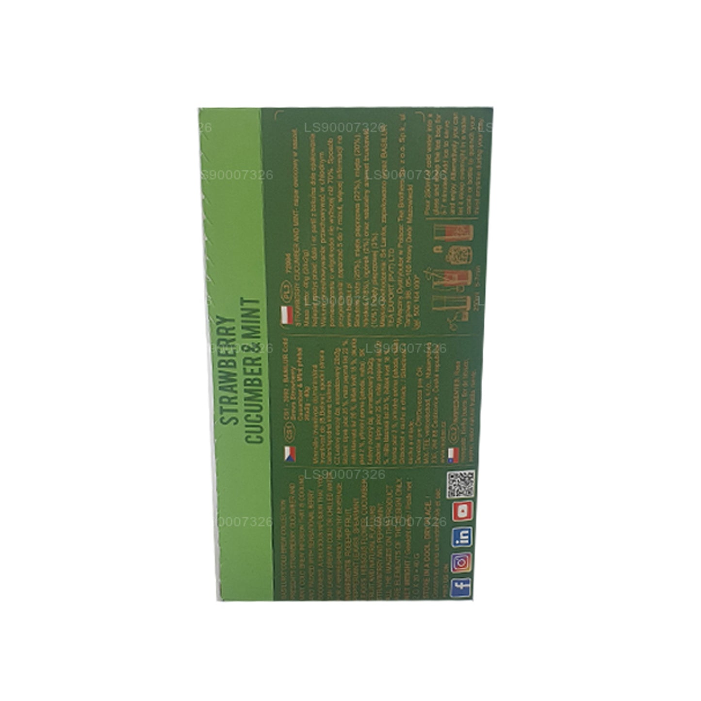 Холодный напиток Basilur «Клубника, огурец и мята» (40 г) в коробке