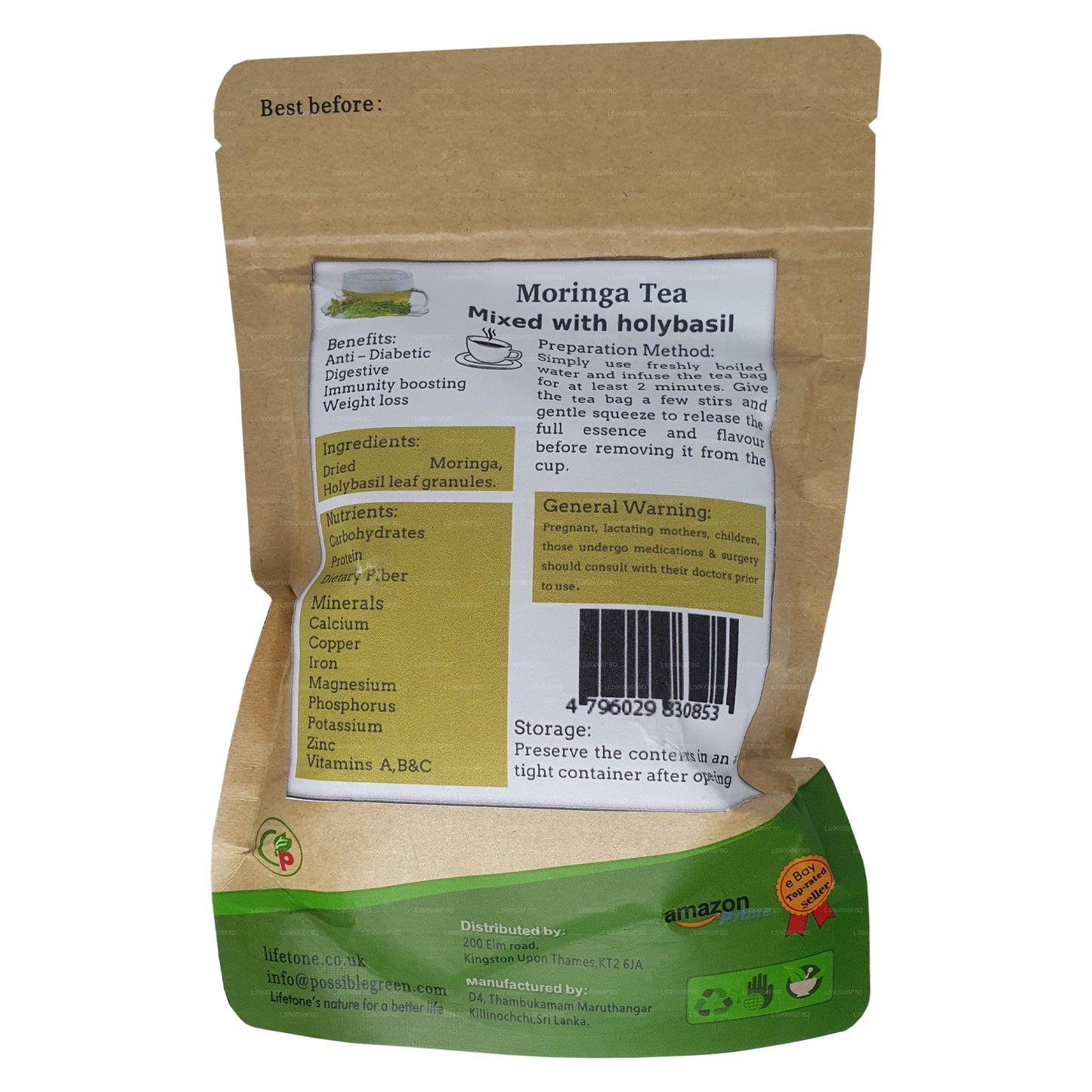 Lifetone Moringa Holy Basil Tea (40g)