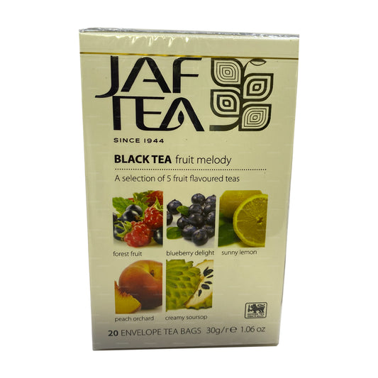 Jaf Tea Коллекция чистых фруктов Черный чай Фруктовая мелодия (30 г) 20 чайных пакетиков