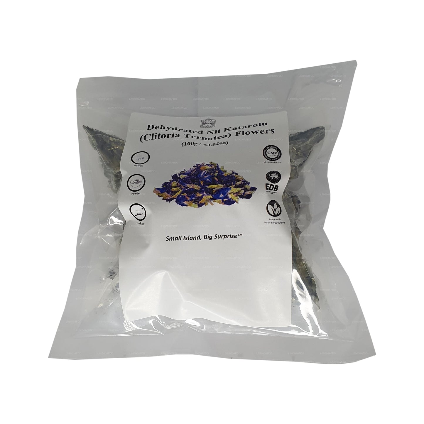 Сушеные цветки клитории тройчатой ​​(Nil Katarolu; Clitoria Ternatea) от Lakpura®.